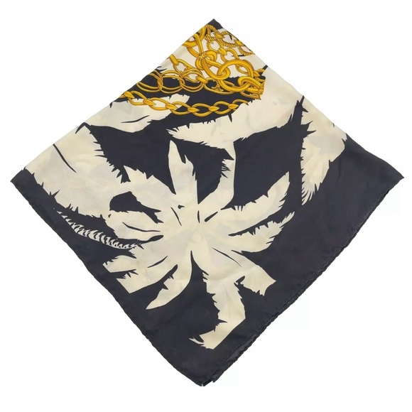 Authentic Celine Black and White Belt Pattern Silk Scarf - Picture 6 of 16